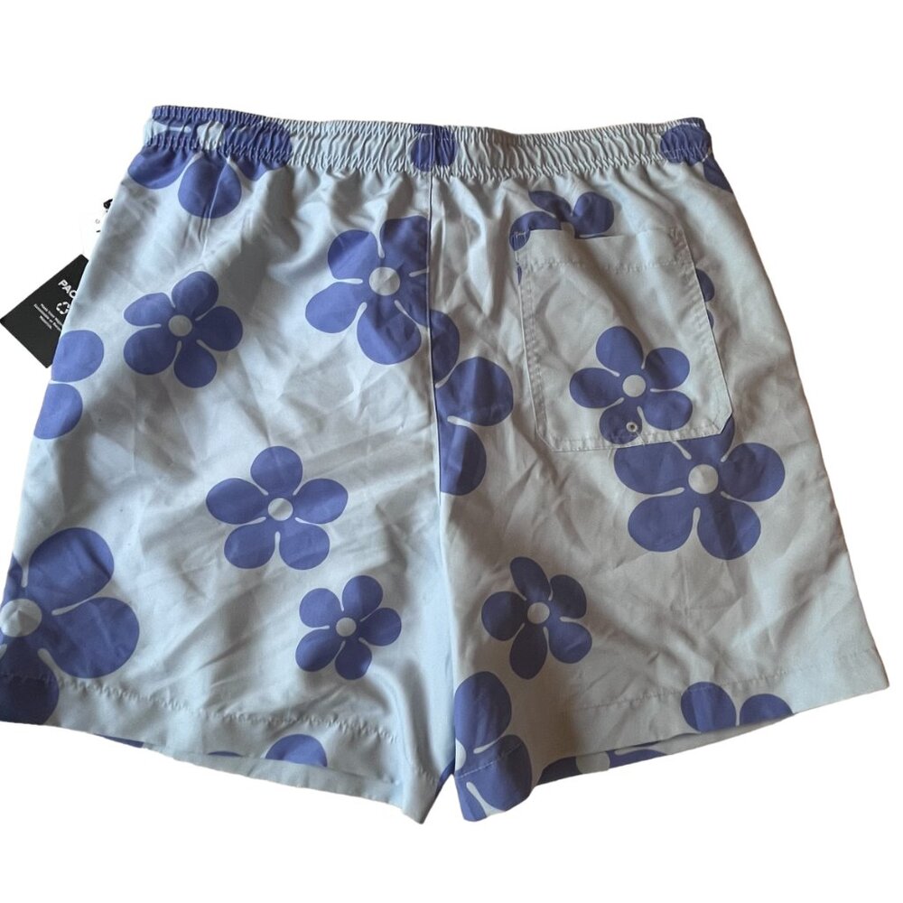 PACSUN swim trunks blue daisy print shorts Large - Picture 12 of 15